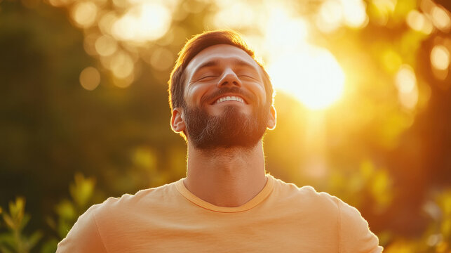 young man taking fresh air in the park - Powered by Adobe