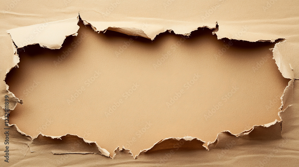 Poster torn paper holes with roll. realistic vector illustration set of rip page frames. reveal break cardb