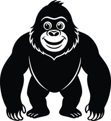 Smile face Gorilla silhouette vector illustration 