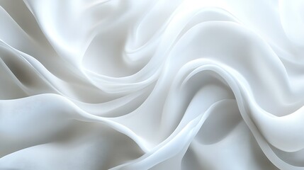 Obraz premium Smooth white fabric, elegant drapes, studio shot, background texture, design element