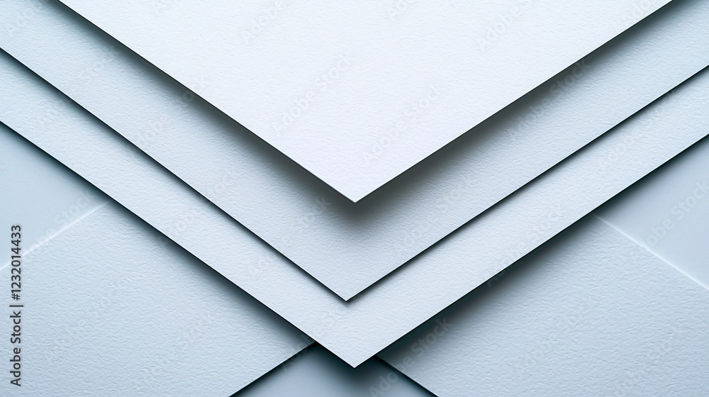 Poster abstract geometric pattern of layered white paper.