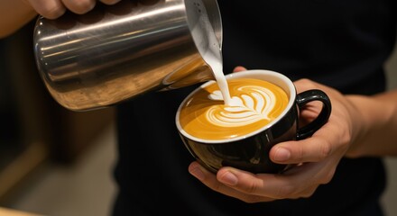 person holding a glass of coffee