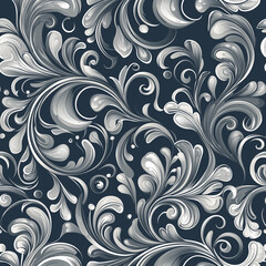 Elegant damask seamless pattern motif textile design soft color palette decorative art close-up contemporary style