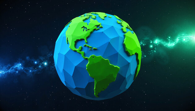 3D representation of a peaceful earth in space symbolizing peace and love with copy space