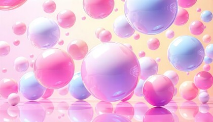 Floating colorful bubbles abstract background digital art vibrant environment close-up view creative concept
