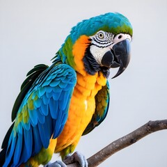 Obraz premium A Colorful Macaw Parrot on a White Background