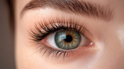 Obraz premium Close-up of eyes with long eyelashes
