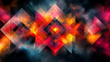 Naklejka premium A Stunning and Mesmerizing Abstract Digital Fractal Art With Intricate Geometric Designs on a Vivid Black Background