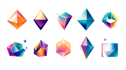 Geometric shapes vector icon isolated on white