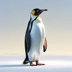 Obraz premium A Cute Emperor Penguin Standing Upright on a Clean White Background