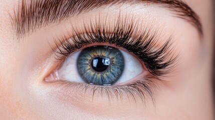 Obraz premium Close-up of eye with long eyelashes