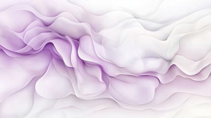 Obraz premium Soft watercolor textures blending pale purple and white create a fluid, dreamlike atmosphere with ample copy space. Generative AI