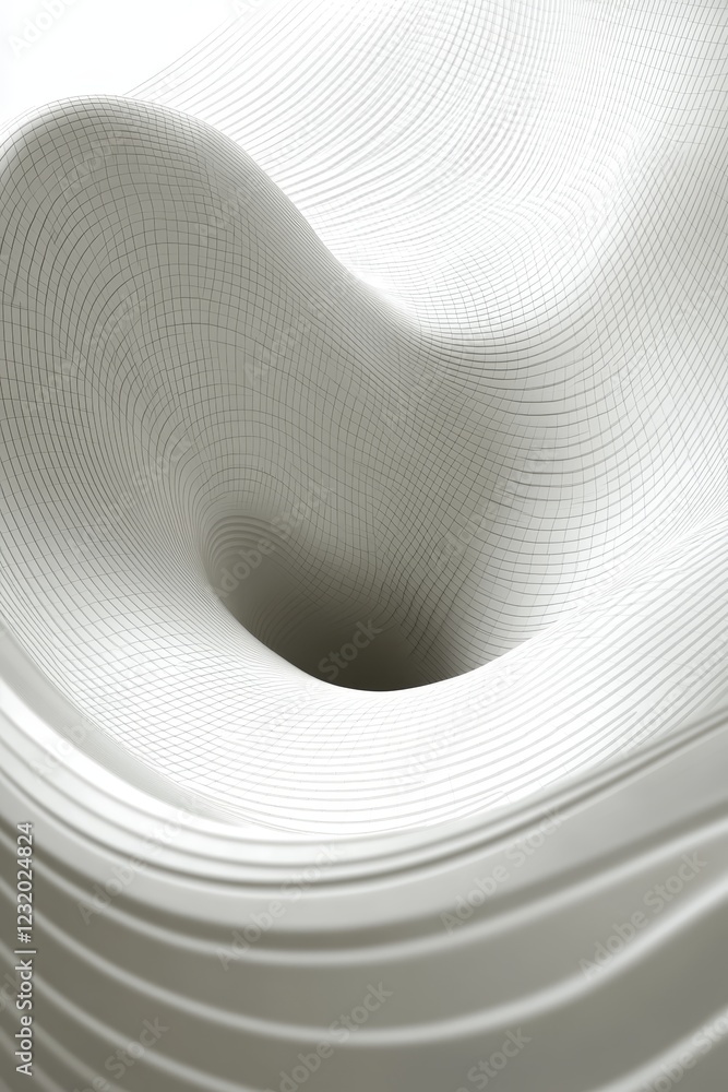Aufkleber abstract white swirling texture minimalist design background with smooth flowing lines