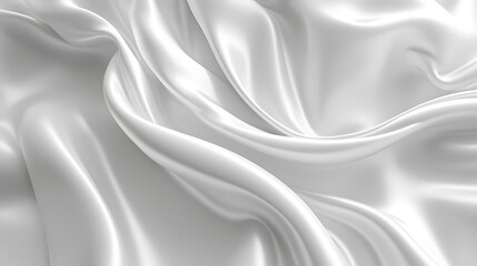 Obraz premium White silk fabric, elegant folds, soft texture, background, design