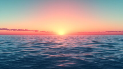 Obraz premium A tranquil sea with soft ripples blending into a distant horizon.