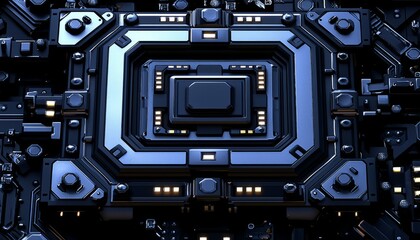 Fototapeta premium Futuristic Technology Abstract Central Processing Unit