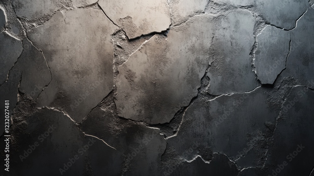 Aufkleber textured concrete wall with visible cracks and rough surface patterns