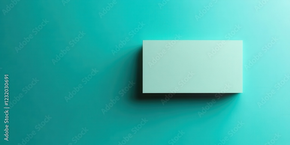 Poster minimalistic design featuring a blank rectangular shape on a teal background.