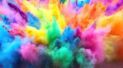 Vibrant Rainbow Colored Powder Explosion
