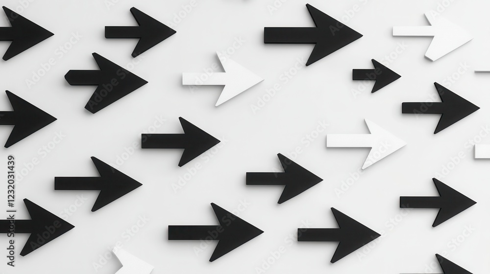 Poster minimalist directional arrows, sleek design, versatile use, perfect for navigation graphics, user in
