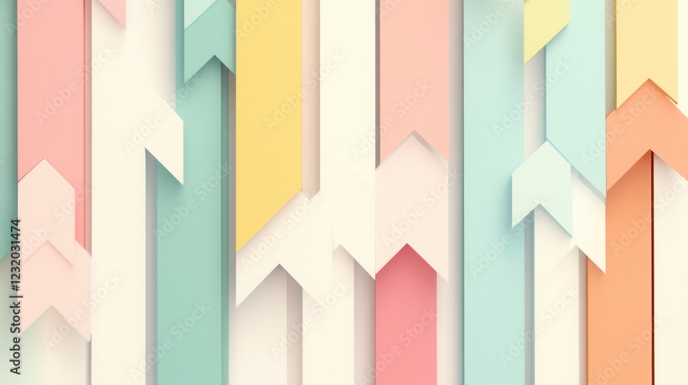 Poster pastel minimalist arrows, a collection of softly colored arrows in a random arrangement, perfect for