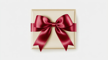 A bow tied with a red ribbon