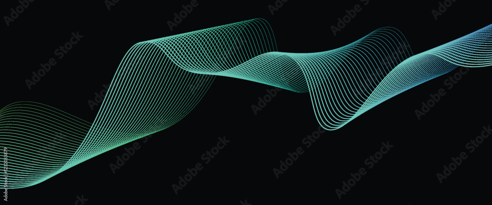 Poster abstract background with waves for banner. medium banner size. vector background with lines. element