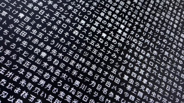 コンピュータ空間のランダムな文字列・さまざまな文字を含むデータベース・エンコードされたプログラム内のデータセット・数学的計算・大規模言語モデル・機械翻訳・日本語・ビデオ
