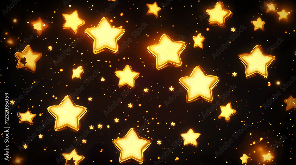 Poster set of star rotate game sprite animation, ui rate sequence frame, gui design elements yellow golden 
