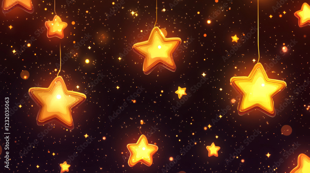 Poster set of star rotate game sprite animation, ui rate sequence frame, gui design elements yellow golden 