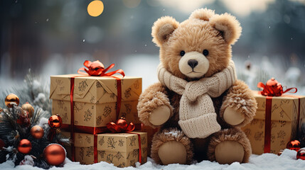  special snowman with red green sweater and children