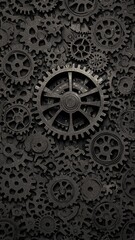 Intricate Metal Gears Background Steampunk Cogs and Wheels Texture