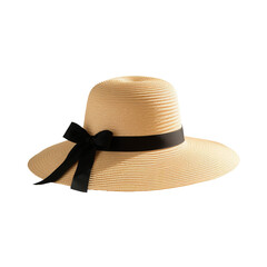 Elegant Straw Sun Hat with Black Ribbon