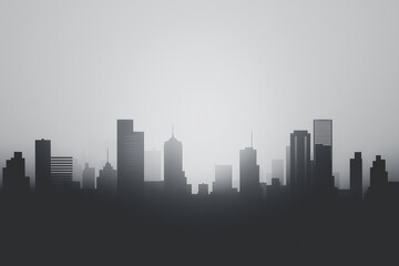 Fototapeta premium illustration of city silhouette with buildings