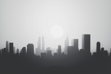 Fototapeta premium illustration of city silhouette with buildings