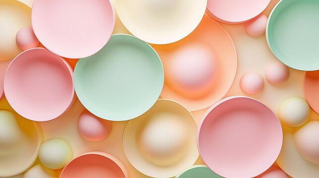 Vibrant spring-inspired design with bold overlapping circles in exciting colors suitable for creative projects and backgrounds. Generative AI