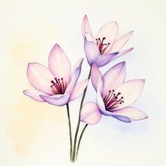 Fototapeta premium Watercolor Flowers, Floral Background, Flower Art, Watercolor Art, Botanical Illustration, Floral Design, Soft Aesthetic, Hand Painted Flowers, Blooming Beauty, Floral Watercolor, Elegant Flowers, Vin