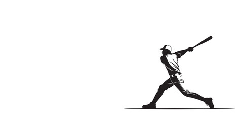Silhouette of a Baseball Player Hitting &ndash; Athletic Vector Art