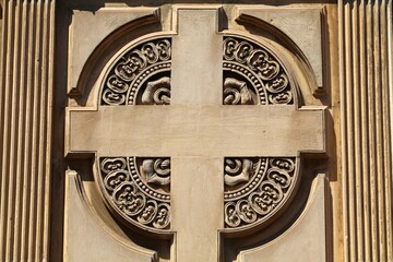 Cemetery cross in Catania, Italy