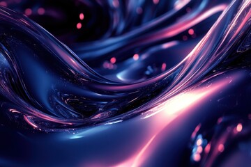 Abstract liquid, neon glow, dark background, digital art, website design