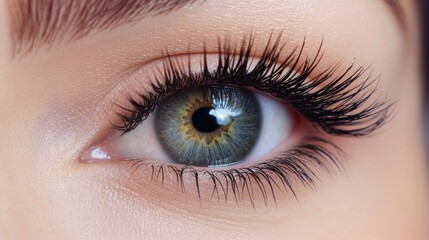 Obraz premium Person's eye with long eyelashes