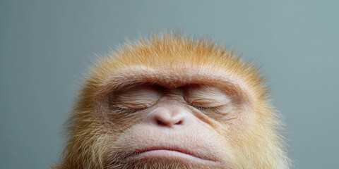 Obraz premium Close-up of a Sleeping Golden Langur Monkey