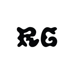 RG monogram logo design letter text name symbol monochrome logotype alphabet character simple logo