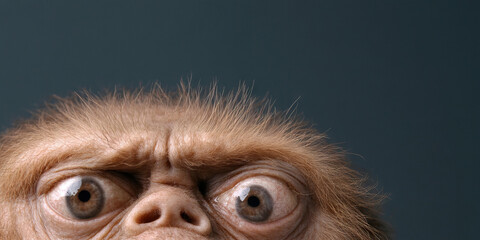 Fototapeta premium Close-up of a Creature's Face with Light Brown Fur