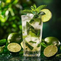mojito cocktail with lime