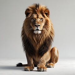 Obraz premium A Lion Isolated on a White Background