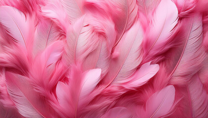 Soft pink feathers for easter celebration or babyshower event background 