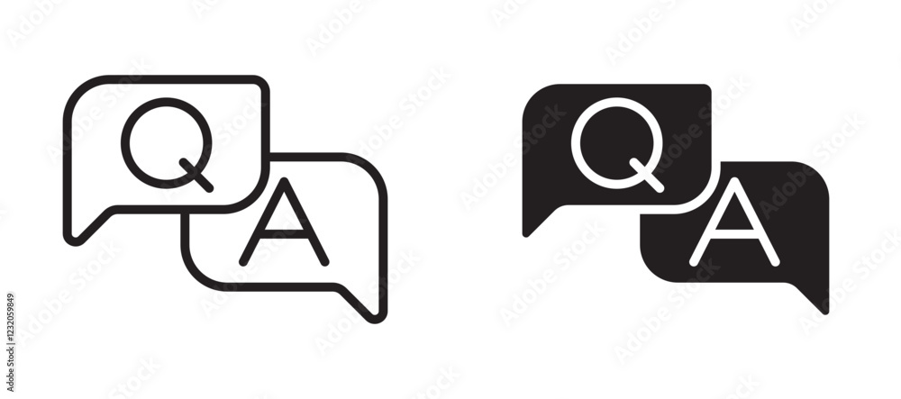Wall mural qna icons set for apps and web.