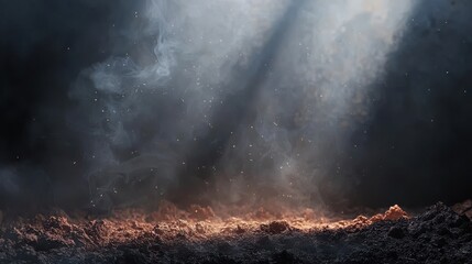 Deforestation impact on landscape destruction nature digital art dark environment atmospheric view