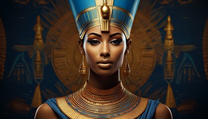 ancient egyptian queen nefertiti portrait